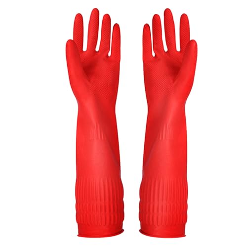Rubber Cleaning Gloves Kitchen Dishwashing Glove 6-Pairs,Waterproof Reuseable.(Large) - size: Large (Pack of 6)