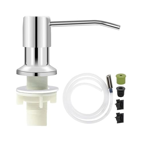 Soap Dispenser for Kitchen Dish Sink Built in Soap Dispenser Pump Chrome Platingd with 47" Extension Tube Kit - color: Electroplated-tube