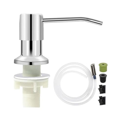 Soap Dispenser for Kitchen Dish Sink Built in Soap Dispenser Pump Chrome Platingd with 47" Extension Tube Kit - color: Electroplated-tube