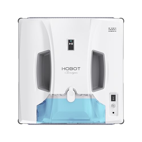 HOBOT-SP10 iScraper Window Cleaning Robot, Spray-Sweep-Scrape, 6000Pa Suction, App + Remote Control, Framed/Frameless Glass, Indoor/Outdoor Use