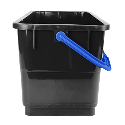Pulex 6 Gallon Durable Lightweight Mop Bucket with Squeegee Carrying Clips and Ergonomic Handle for Floor and Window Cleaning - Black and Blue - color: Black/Blue