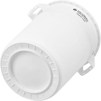 Global Industrial Commercial Round Trash Can, 20 Gallon Capacity, Plastic Garbage Can, Indoor and Outdoor Utility Trash Can, White, 19" W x 22-1/2"H, No Lid - color: White