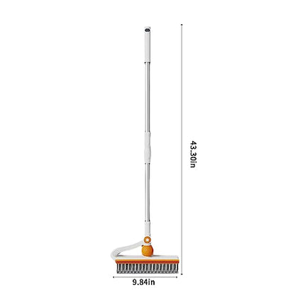2 in 1 Cleaning Brush with V-Shape Stiff Bristle Long Handle Scalable Floor Scrubbers for Tub Tile Cleaning Supplies Scrub Brush for Bathroom Toilet Kitchen Apartment Essentials forfor Women Men