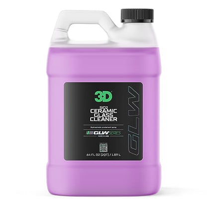 3D SiO2 Ceramic Glass Cleaner, GLW Series | Water & Rain Repellent | All-Weather Protective Ceramic Glass Cleaner | Safe for Tinted, Non-Tinted Windows & Mirrors | DIY Car Detailing | 64 oz - size: 64 Fl Oz (Pack of 1)