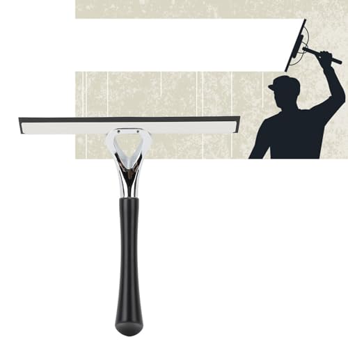 All Purpose Shower Squeegee, Stainless Steel Glass Squeegee Wiper for Shower Doors, Tile Shower Walls, Bathroom, Window, Glass, Car Mirrors and Kitchen 8.86 x 9.45in