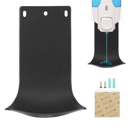 Dispenser Drip Tray Wall Mount Soap Dispenser Bracket, Laundry Detergent Drip Catcher Prevent Dripping and Spraying, Easy to Clean(Black) - color: Black