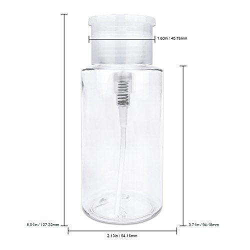 7oz Clear Push Down Pump Dispenser Empty Refillerble Bottle with Flip Top Cap - for Nail Polish, Travel, Cosmetics Packaging - color: Clear, size: 7 Ounce - 1 Bottle