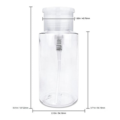 7oz Clear Push Down Pump Dispenser Empty Refillerble Bottle with Flip Top Cap - for Nail Polish, Travel, Cosmetics Packaging - color: Clear, size: 7 Ounce - 1 Bottle