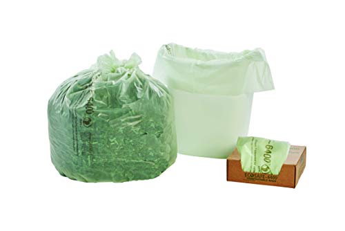 Stout by Envision Compostable Trash Bags, 13 Gallon 24" x 30", 45 Bags Per Case, ASTM6400, Green Bags, Made in America (E2430E85)
