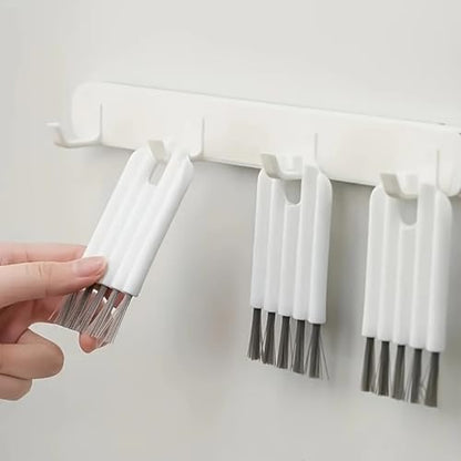 3PCS Cleaning Brush Keyboard Cleaner, Multi-Function Cleaner Tool Kit, Flexible Crevice Brush for Window Track, Cup Lids, Bottle Groove, Household Cleaning Tools (White)