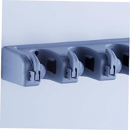 PRETYZOOM Multi-purpose Wall Mounted Mop Organizer Holder Friction Grips and Hooks Storage for Home Kitchen and Bathroom Use Space-saving Design for Brooms Mops and Tools