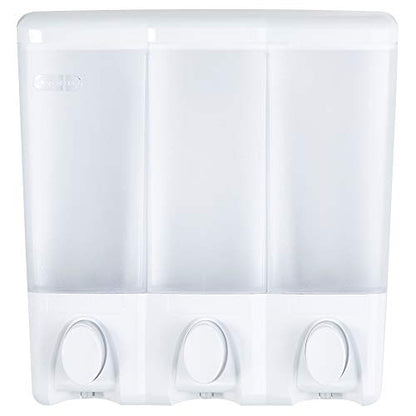 Better Living Products 72350 Clear Choice 3-Chamber Shower Dispenser, White (Pack of 6) - color: White, size: Three Chamber (Pack of 6)