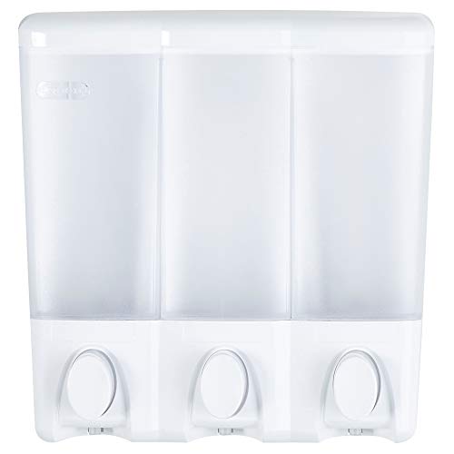 Better Living Products 72350 Clear Choice 3-Chamber Shower Dispenser, White - color: White, size: Three Chamber