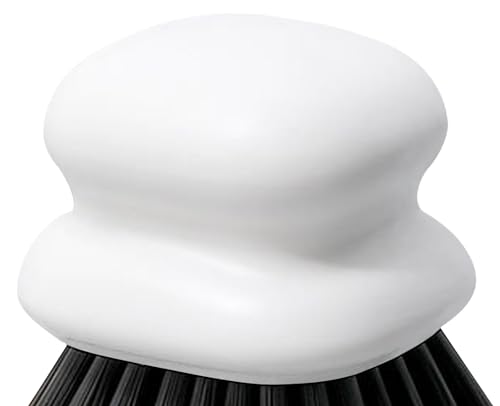 Dish Brush with Handle, Kitchen Scrub Brushes for Cleaning, Dish Scrubber with Nylon bristles for Sink, Pots, Pans (1Pack White Nylon bristles) - style: 1Pack White Nylon bristles