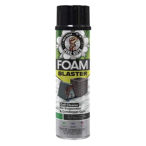 Leak Saver Foam Blaster AC Coil Cleaner Foam Spray | HVAC Coil Cleaner for AC Unit | Professional Deep-Penetrating Formula for Evaporator (No Rinse) & Condenser (Light Rinse) - size: 18 Fl Oz (Pack of 1)