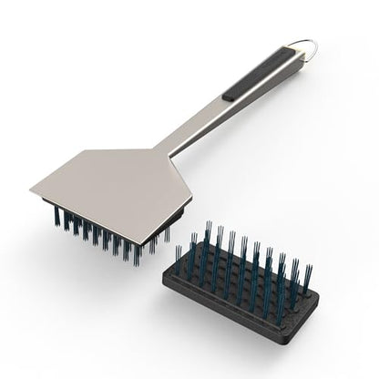 Current® Cleaning Brush with Replaceable Head - Durable Nylon Bristles, Ergonomic Handle, Dishwasher Safe, Made for Cool Surfaces, Ideal for Grills, Griddles, and Pizza Stones