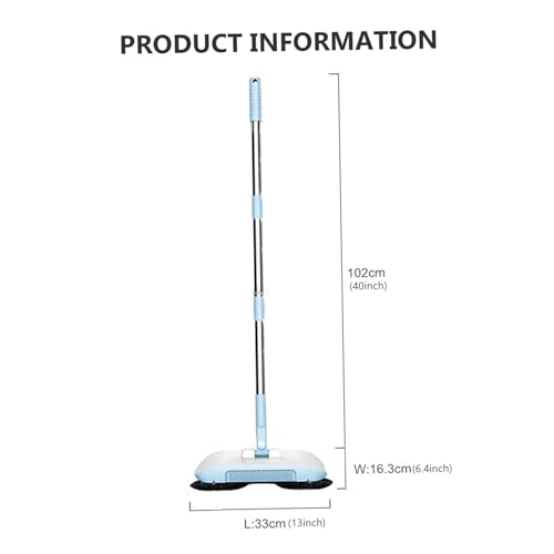 Carpet Sweeper Manual Manual Vacuum Sweeper 2 in 1 Hand Push 180 Degree Rotating Sweeping Mop Crumb Vacuum Cleaner Home Cleaning Tool for Sweeping Blue - color: Blue