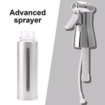 Fine Mist Spray Bottle, Fine Mist Continuous Spray Bottle,Empty Water Spray Bottles for Hair hairstyling,Plants,Cleaning Solutions Dispensing (Silver)