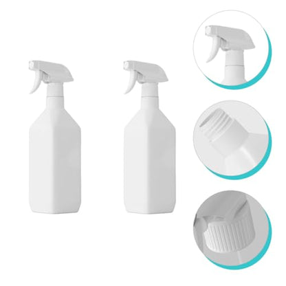 2pcs 500ml Refillable Spray Bottles Press Trigger, Plastic Square Shoulder Mist Sprayers for Household Cleaning, Plant Watering, Beauty and Hair Dressing Use
