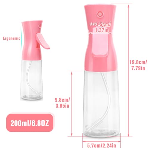 Spray Bottle,Fine Mist Spray for Hair,Ultra-Fine Continuous Spray Bottle for Skincare,Plant Care,Pet Grooming,Cleaning, Refillable Spray Container,Christmas Gift (1Pcs Light Pink 6.8oz) - color: Light Pink