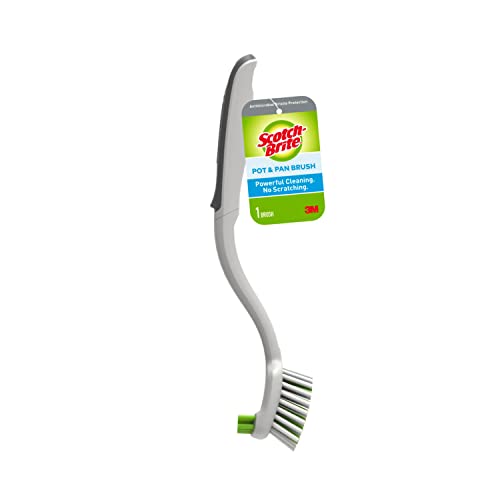 Scotch-Brite Dish Brush, 4 Pack, Green, Plastic Handle & Bristles, Safe for Cookware & More, Reusable, Glass & Water Bottle Brush