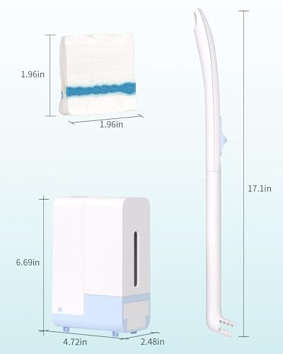 AIR U+ Disposable Toilet Brush Wand for Scrubbing Bubbles Flushable Refills, Wall Mount Toilet Cleaning System with 24 Count Refills + 1 Toilet Wand + 1 Automatic Visual Caddy - color: 1 Caddy+ 1 Wand+ 24 Refills