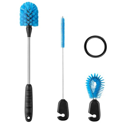 RAYMYLO Bottle Brush Cleaner with Straw Brush, 3-in-1 Long Handle Water Bottle Cleaner Brush Set, Cleaning for Narrow Neck Bottles, Sport Bottles, Baby Bottles, Tumblers Mugs, Straw Lids and Straws