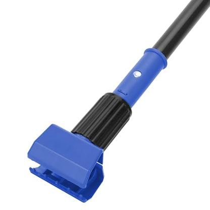 KeFanta Commercial Mop Handle Heavy Duty, 57.5" Long Metal Industrial Mop Stick with Jaw Clamp,Wet Gripper Mops Head Replacement Holder for Floor Cleaning(Blue)