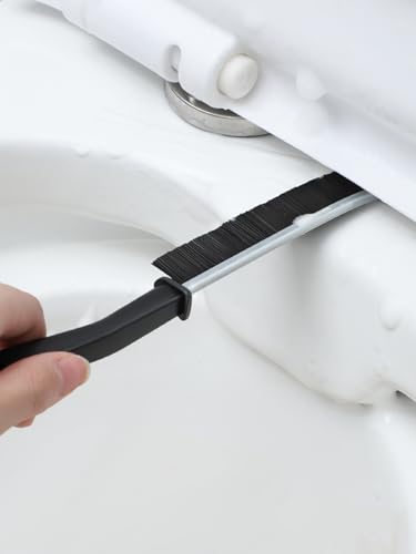 5Pcs 9inch Crevice Cleaning Brushes - Thin Gap Hard Bristle Scrub Brush for Grout, Tile, Bathroom, Kitchen, Faucets - Tough Scraper for Car Detailing, Stove, Oven (Multi-Surface Use) - color: Black