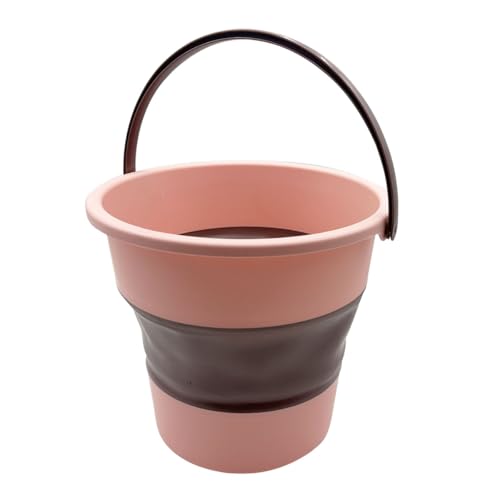 YoRise Collapsible Car Trash Can, 10L/2.6 Gallon Leakproof Plastic Auto Cleaning Bucket, Portable Vehicle Interior Garbage Organizer Accessories for Washing, Outdoor, Camping (Pink) - color: Pink