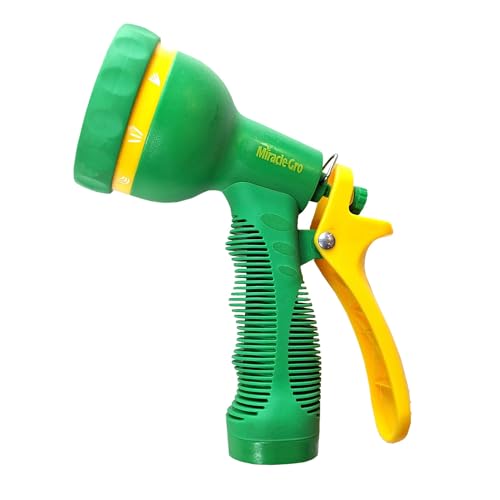 Miracle-Gro 9-Pattern Garden Hose Nozzle – Heavy-Duty, High-Pressure Hose Nozzle with Ergonomic Grip and Adjustable Spray Settings for Gardening, Cleaning, and Outdoor Use - style: 9-Pattern Hose Nozzle
