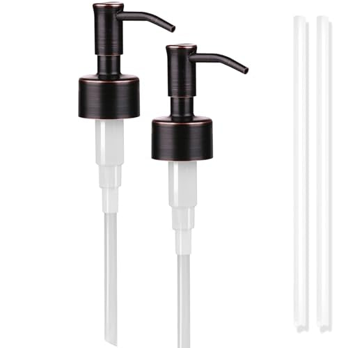 Amoliar Mason Jar Liquid Soap Dispenser Pump, Stainless Steel Replacement Pump for Dish Soap, Lotion, Hand Soap, Cute Farmhouse Decor, Refill Soap Pump, ORB 2 Pack, Extra 1 Set Label, 2 Long Tubes - color: Orb, size: Single Pump 2 Pack