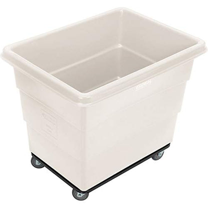Global Industrial 12 Bushel Plastic Bulk Box Truck, Steel Chassis Base, 1000 lbs. Capacity, 4" Non-Maring Rubber Casters, White, 38-2/5"L x 28-9/10"W x 33" H - color: White