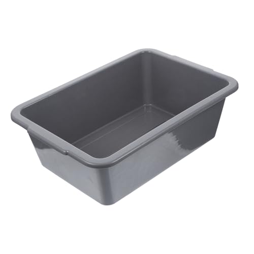 PRETYZOOM Commercial Plastic Utility Tote Bus Tub for Restaurant Rectangular Dish Washing Basin with Handles Multi-Purpose Storage for Dishes Toys and More