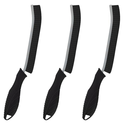 KMOSENIA Cleaning Brush - 3 Pcs Hard Bristle Crevice Cleaning Brush, Grout Brush, Scrub Brush Cleaning Supplies, Gap Cleaning Tools for Bathroom Kitchen Toilet Window Track (3, Black)