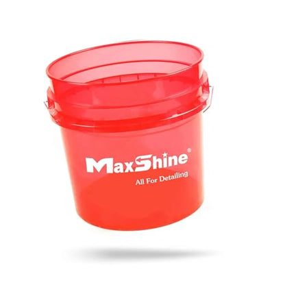 Maxshine 3.5 Gallon Universal Detailing Bucket (Red) – Car Wash Bucket for Scratch-Free Washing – Garage Storage & Auto Detailing Tool Holder – Holds Soap, Foam Cannon, Brushes, Microfiber Towels - color: 3.5g Bucket (Red)