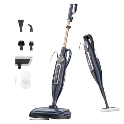 Compatible With INSE VM6 Scrubbing Steam Mop,10-in-1 Lightweight Spin Mop With Rotating Mop Pads, 3 Steam Modes & LED Headlights For Hard Floor Tile(Black) - color: Black