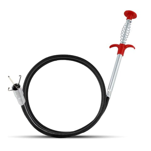 33.8 inch Drain Snake Hair Drain Clog Remover Tool - Sink Drain Cleaner for Toilet Sewer Shower Kitchen Bathroom Tub Clogged Drains Opener Cleaning Tool, Flexible Grabber Claw Pick Up Tool (33 in) - style: 33 in