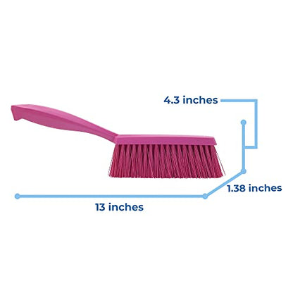 Vikan 45891 Bench Cleaning Brush, Polypropylene/Polyester Medium Bristle Dustpan Brush & Sweeper, 14 Inch, Pink - color: Pink, size: 4589