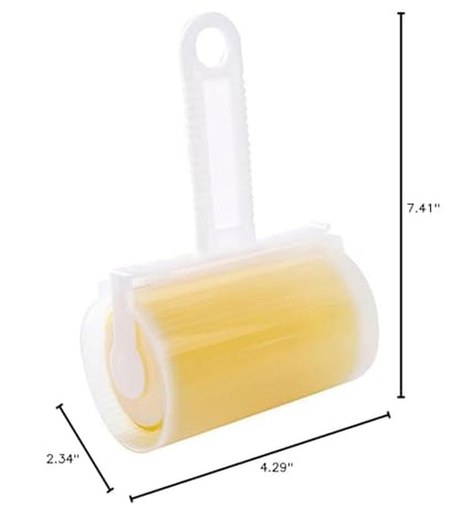 Lint Remover Washable Clothes Hair Sticky Roller Reusable Portable Pet Hair Remover Sticky Roller Easy Install,Yellow