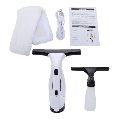 Window Vacuum Squeegee Cordless, 2000Pa Suction Handheld Cleaner, Electric Cleaning Tool with 280mm Wiper & 150ml Tank & 2200mAh Battery, Ideal for Glass, Shower & Car Window