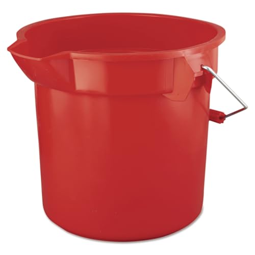 Rubbermaid Commercial Products BRUTE 3.5 Gallon Round Bucket Red Heavy-Duty Construction for Professional/Janitorial Cleaners - color: Chrome, Nickel, Red, size: 3.5 Gallon, style: Single Pack