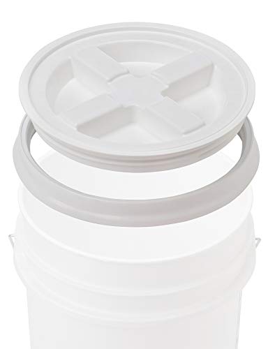 House Naturals 5 Gallon Pink Food Grade Plastic Storage Bucket with Lid Cover (Pack of 3) Made in USA (with White Screw On Air Tight Lids) - color: With White Air Tight Screw on Lids