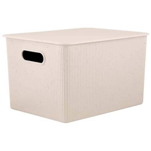 Superio Ribbed Collection - Eco-Friendly Decorative Plastic Basket Open Home Storage Bin and Lid, X-Large (1 Pack) Container Boxes for Organizing Closet Storage Bins for Shelves 22 Liter/23 Quart - color: Eco-Friendly, size: Extra Large