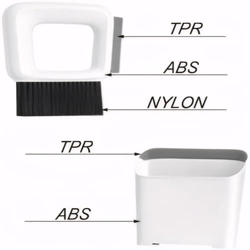 Dustpan and Brush Set Dust Pan Broom Brush Mini Dustpan with Brush Table Liquid Cleaning for KitchenTable Desk Key Board Cat Dog and Other Pets, White, KQ-001