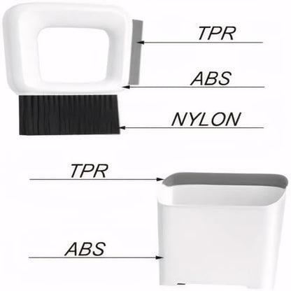 Dustpan and Brush Set Dust Pan Broom Brush Mini Dustpan with Brush Table Liquid Cleaning for KitchenTable Desk Key Board Cat Dog and Other Pets, White, KQ-001