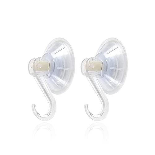 1st Choice Clear Plastic Suction Cup Hooks, 2 Pack Ultra Heavy Duty Power Lock Vacuum Traceless Smooth Waterproof Oil-Proof Wall Shower Kitchen Window Bathroom Holder - size: 2 Pieces