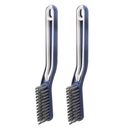 Healifty 2pcs Crevice Cleaning Brush Set Hard Bristle Gap Scrub Brush for Small Spaces Floor and Bathroom Grout Cleaning with Long Handle for Household Use