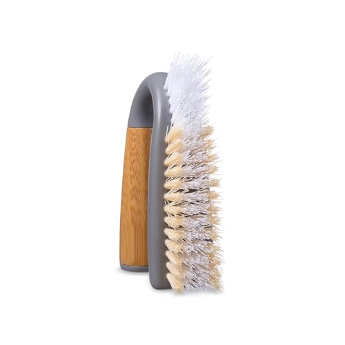 Full Circle Grunge Buster, Grout & Tile Scrub Brush, Recycled Materials, Tough & Durable, Grey - color: Gray, size: Pack of 1, style: Grout & Tile Brush