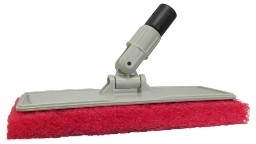 STAR BRITE Large Scrub Pad with Flexible Head Scrubber - Medium Texture (Red) - Attach to Extension Handle for an Extra 3’-10’ of Reach (040124) - color: Flex Head Scrubber W/Red Pad